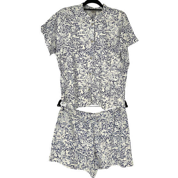Natori Other - Natori Maze Print Cotton Pajama Set Size M